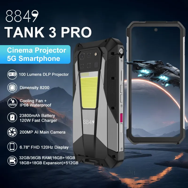 8849 Tank 3 pro Ultimate Rugged Phone 23800 mAh Battery